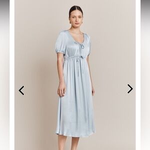Ghost London Light Blue Satin Dress